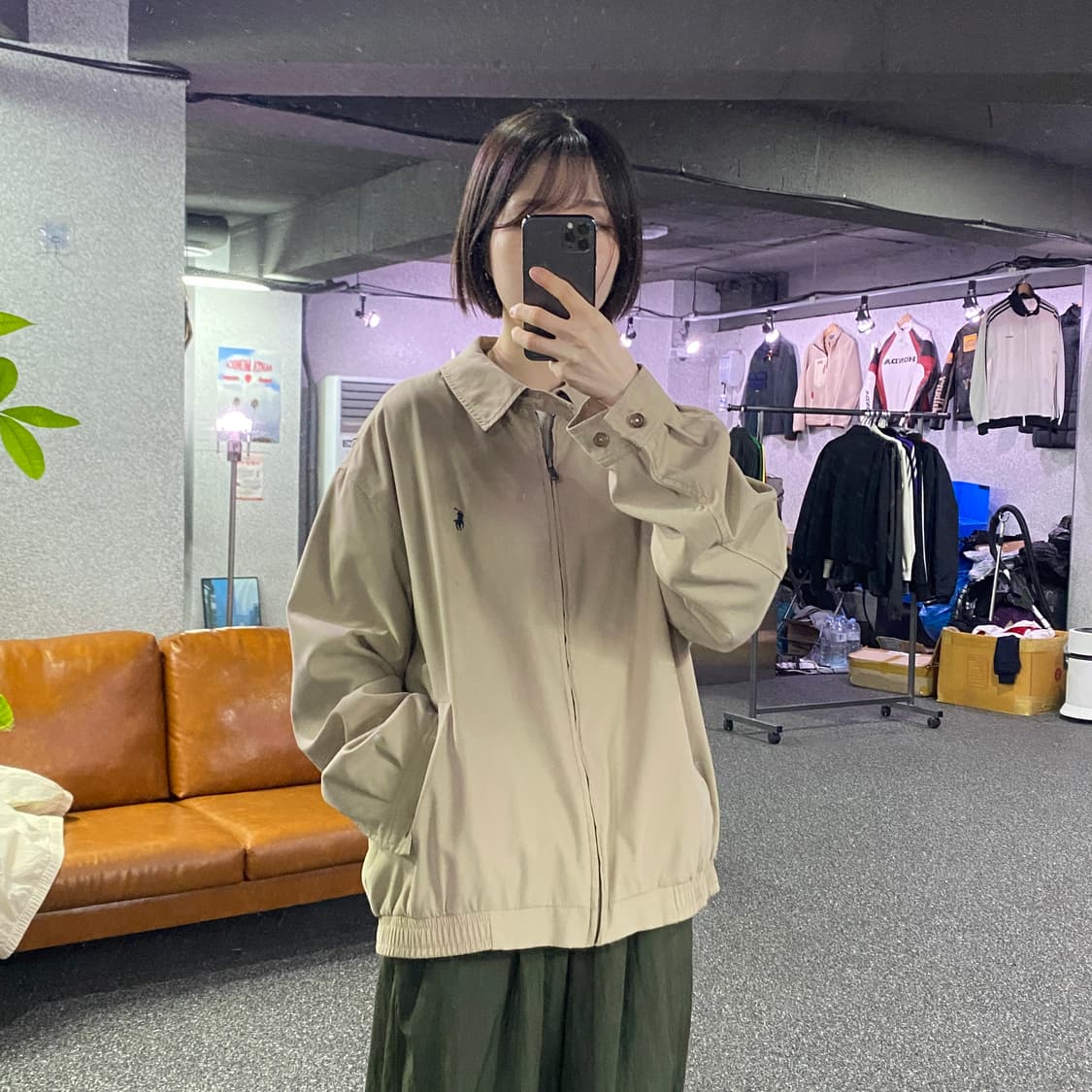 폴로 랄프로렌 베이지 블루종 스윙톱 자켓 B4547  상품이미지1