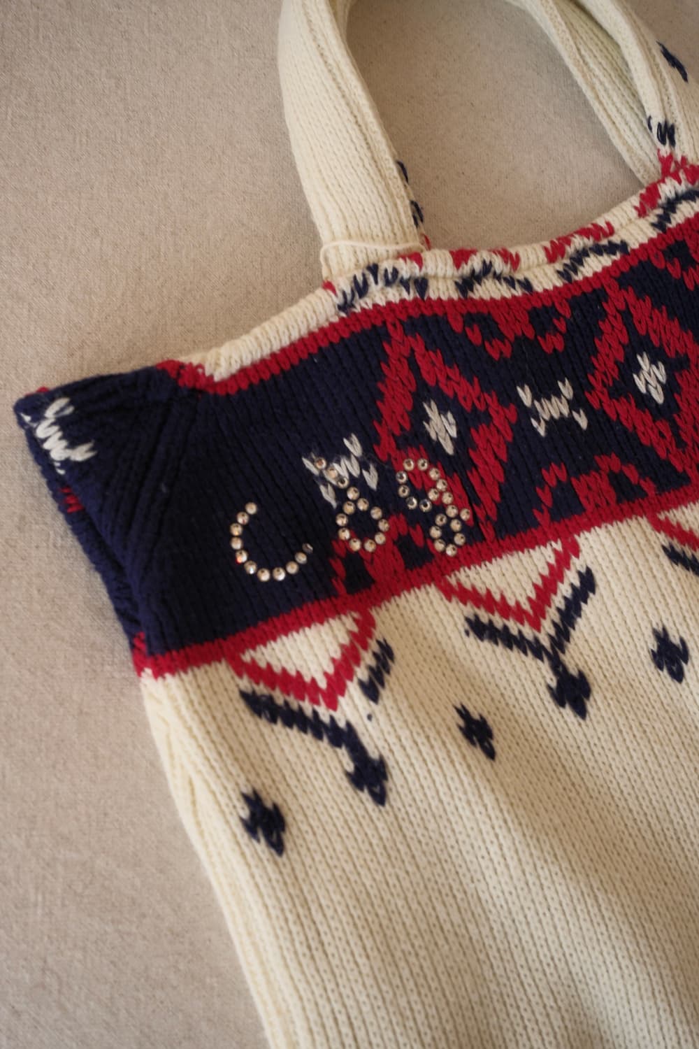 Nordic knit tote bag with cdg hotfix 상품이미지5