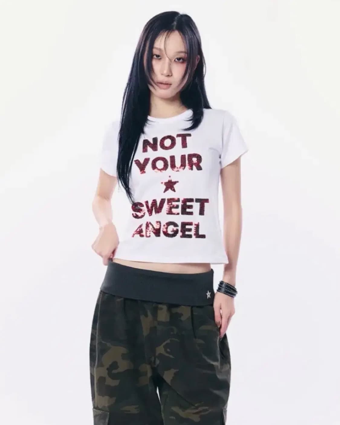 셋업이엑스이 SEQUIN LETTERING TOP / WHITE 상품이미지2