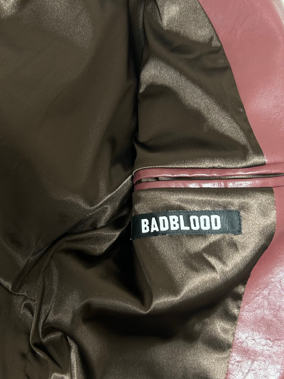 배드블러드 70s 레더자켓 버건디 상품이미지9