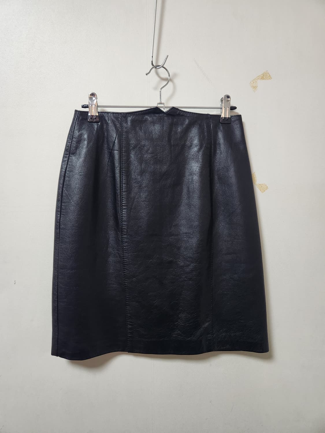 소가죽 100% 블랙미니 스커트 상품이미지1