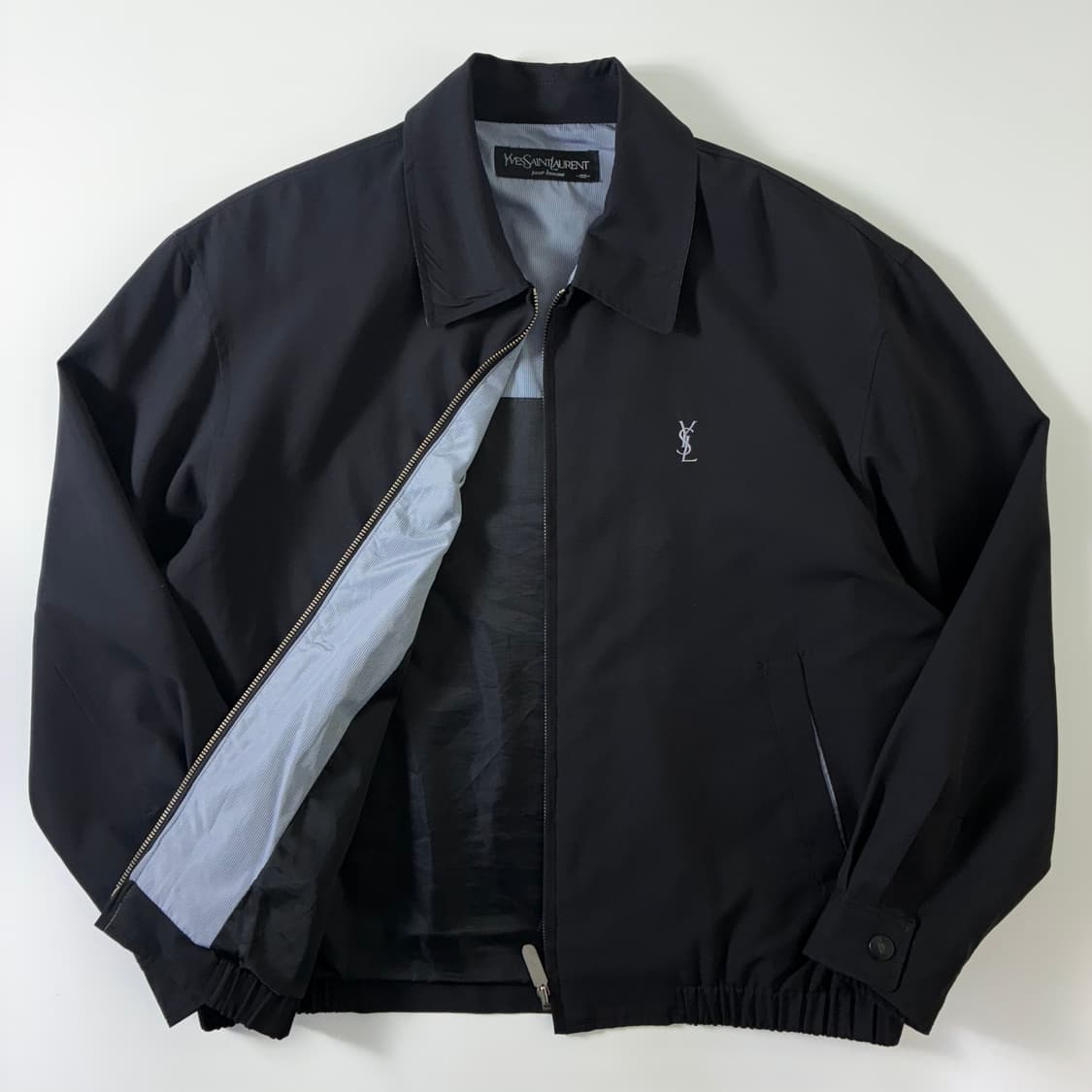 YSL 입생로랑 폴리쉘 네이비 라벤더 자수블루종 자켓 상품이미지2