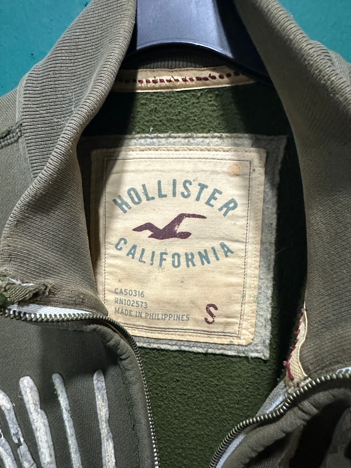 홀리스터 집업자켓 올리브S 상품이미지4