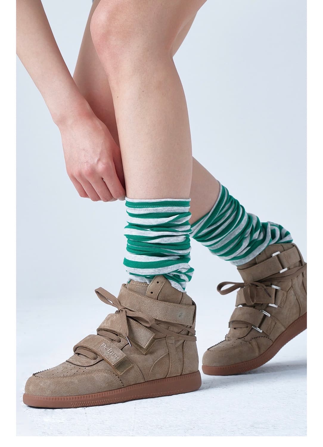 다이닛 HIGH TOP SNEAKERS BROWN 상품이미지1