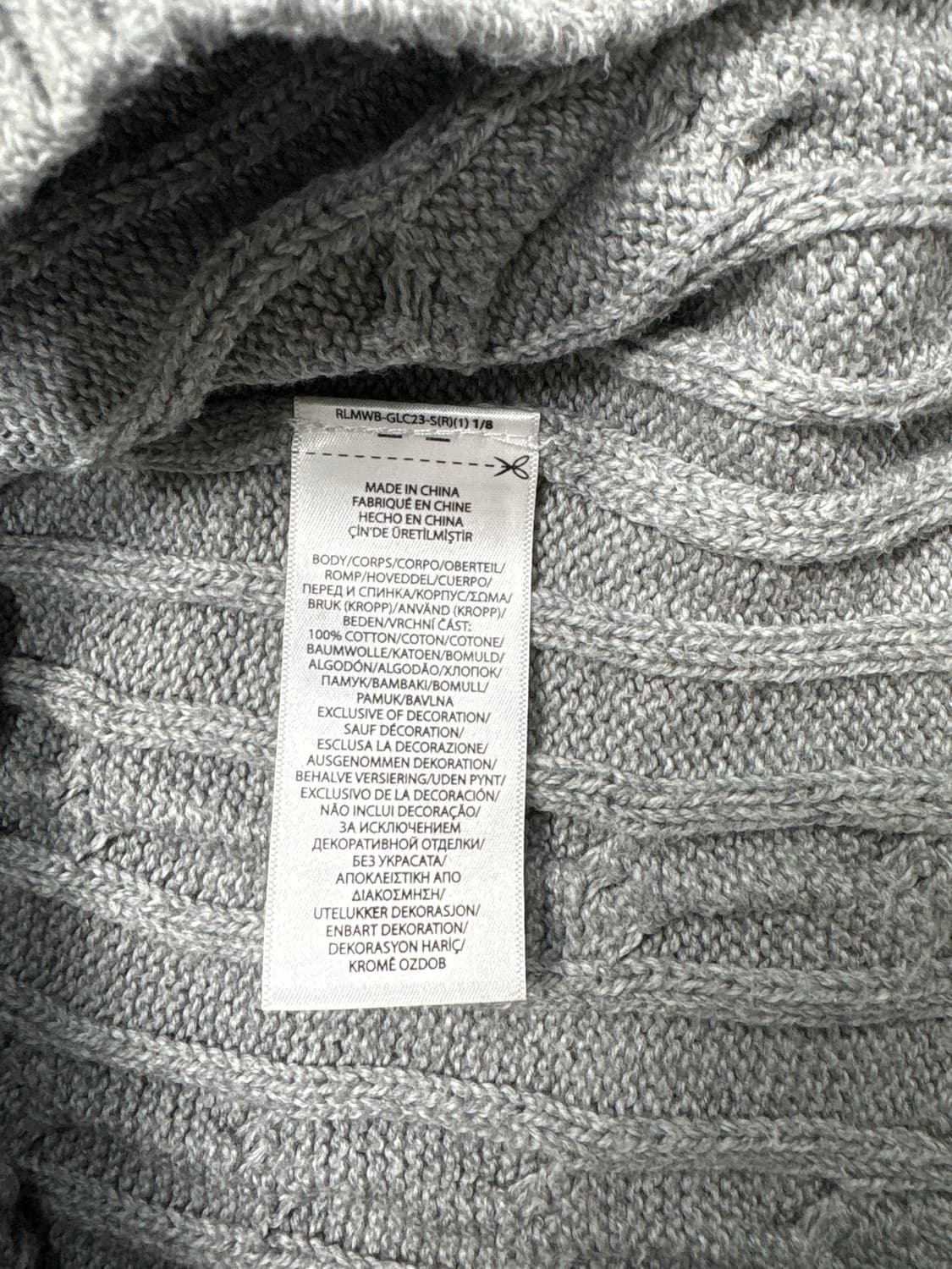 폴로 랄프로렌 케이블 니트 코튼 크루넥 스웨터 그레이 상품이미지7