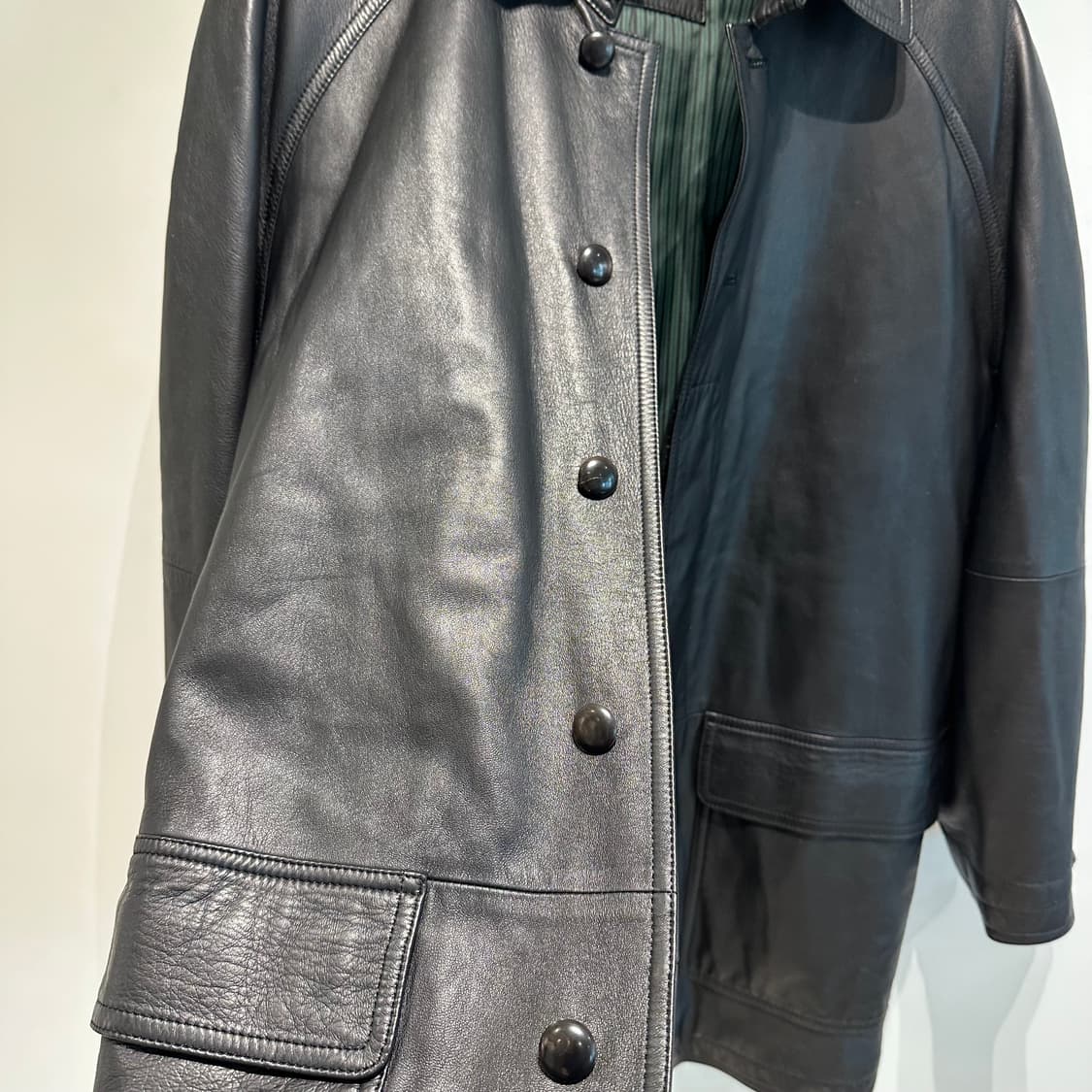 캘빈클라인 싱글카라 레더 코트 상품이미지2