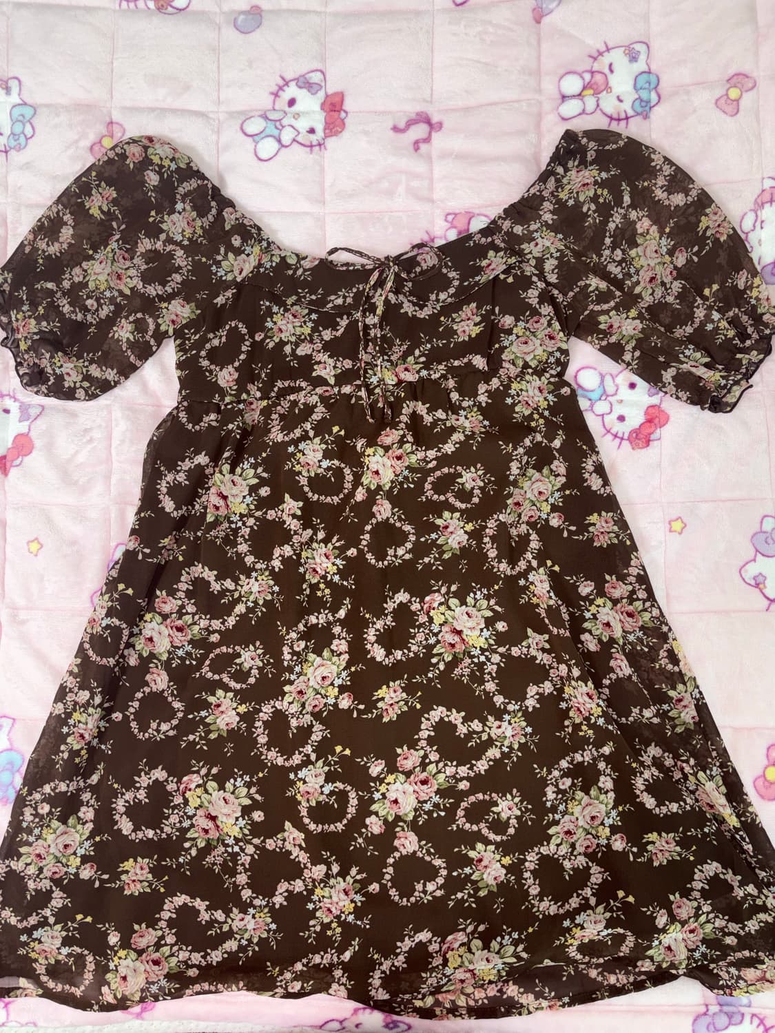 lizlisa 리즈리사 빈티지 플로럴 반팔 원피스 상품이미지1