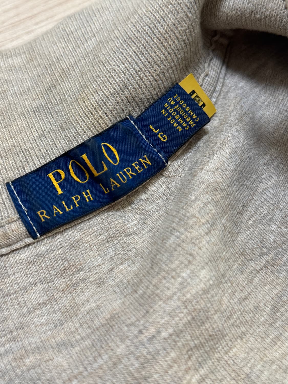 폴로 반집업 니트 베이지 L 상품이미지4