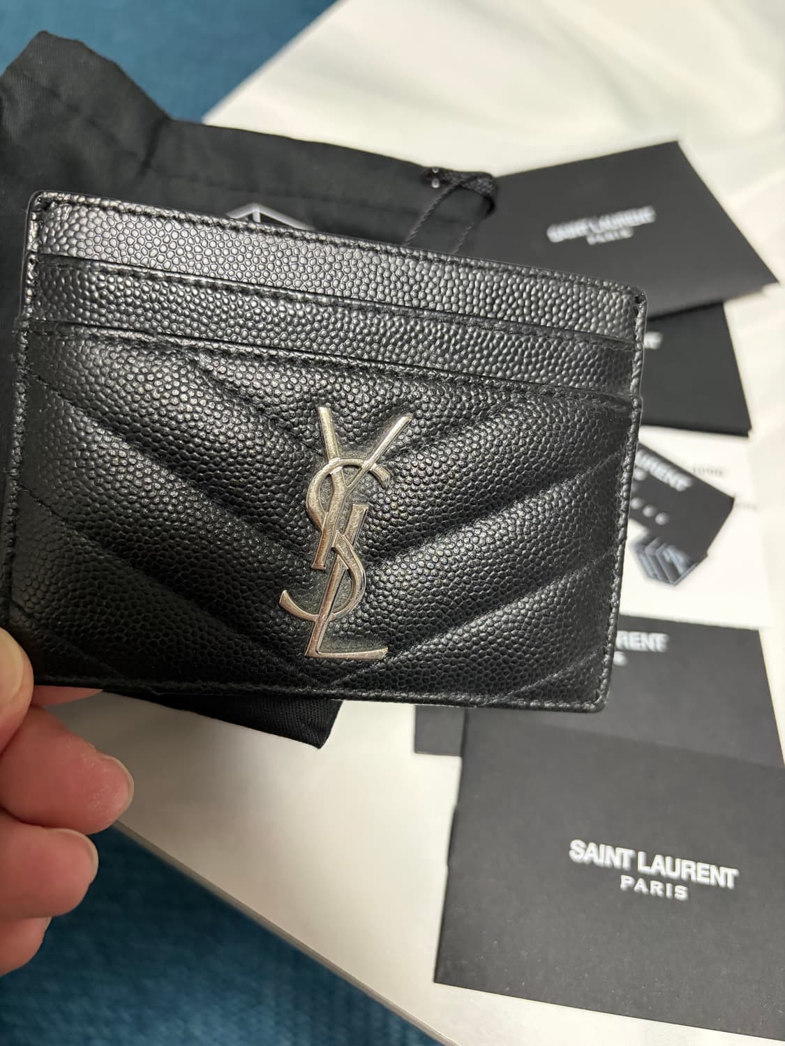 입생로랑 마틀라세 카드지갑 은장 상품이미지4