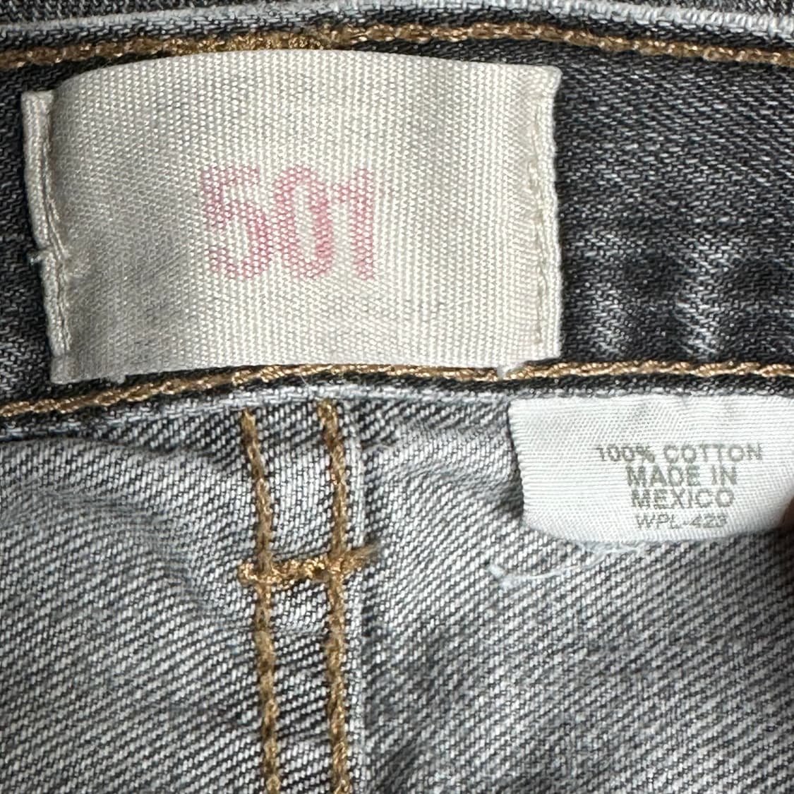 빈티지 00s 리바이스 501 흑청 리페어 블랙진 34 상품이미지4