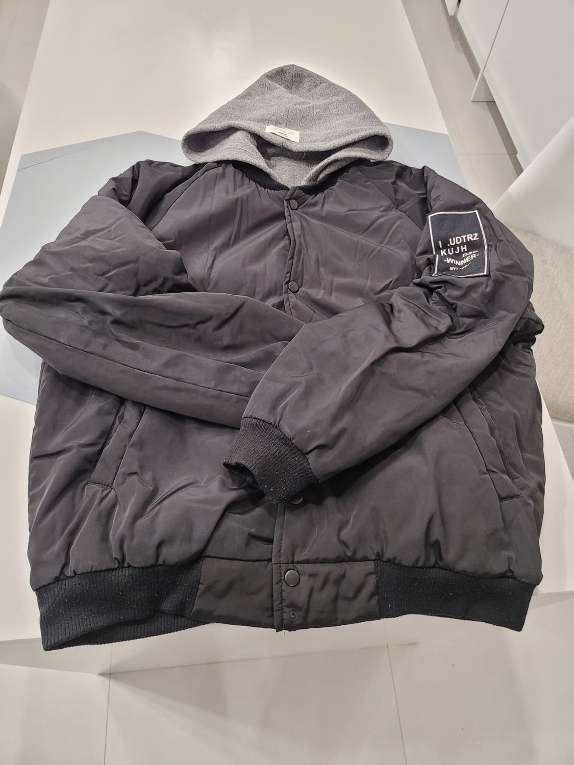 후드 항공점퍼 블랙 (가슴 63 / 총장 65) 상품이미지4