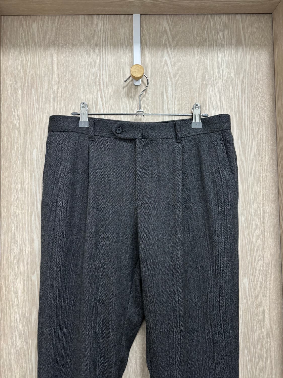 맨온더분 원턱 추동 울 슬랙스48/32"/그레이 상품이미지2