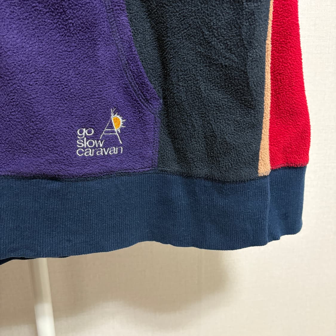 고슬로우카라반 크레이지 패치워크 플리스 후드집업 / L 상품이미지5