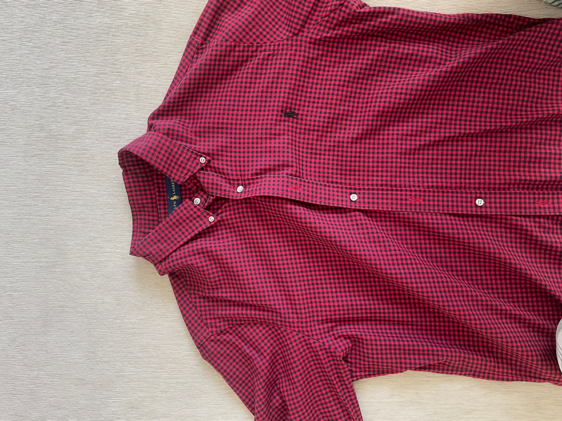 폴로 랄프로렌 레드 체크 남방 L 상품이미지1