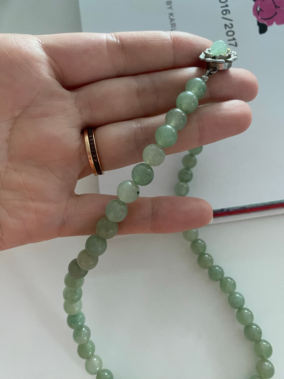 일본수입 연그린 스톤 비즈 목걸이 상품이미지5