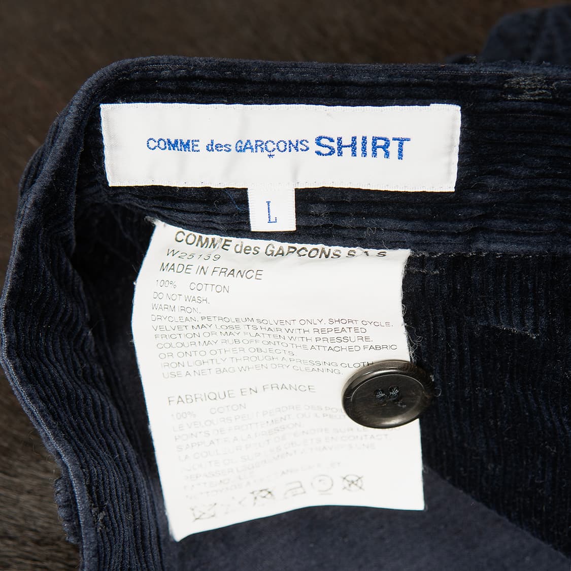 [34] 00s~ 꼼데가르송 인사이드 아웃 9부 코듀로이 팬츠  상품이미지8