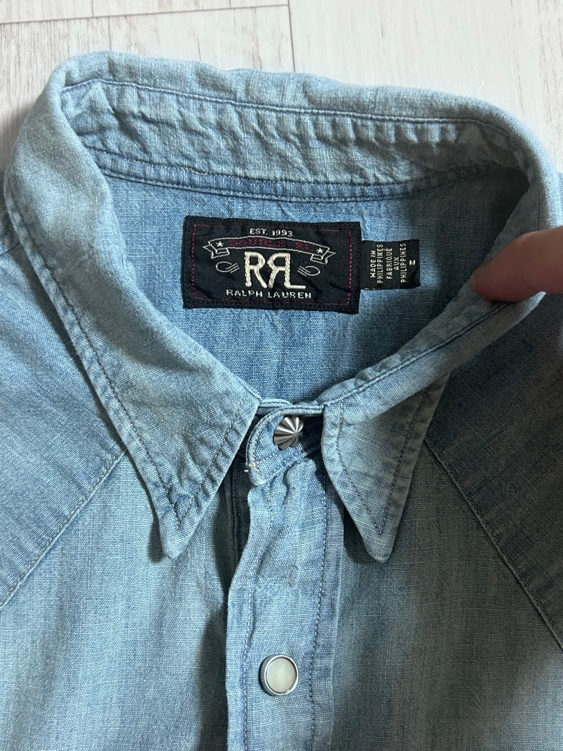RRL 샴브레이 웨스턴 셔츠 M 상품이미지3