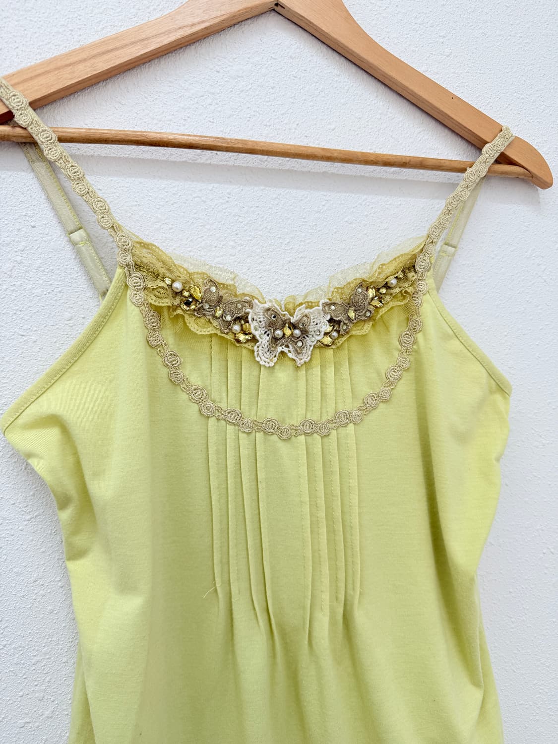 빈티지 Axes Femme 옐로우 레이스 슬리브리스 상품이미지5