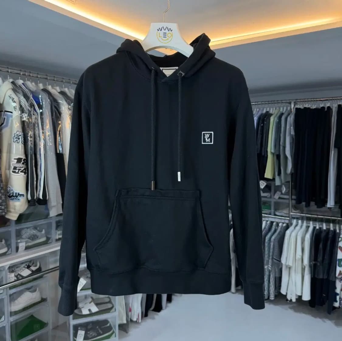 [정품] 우영미 미니 로고 블랙 후드 스웨트셔츠 Size 46 상품이미지2