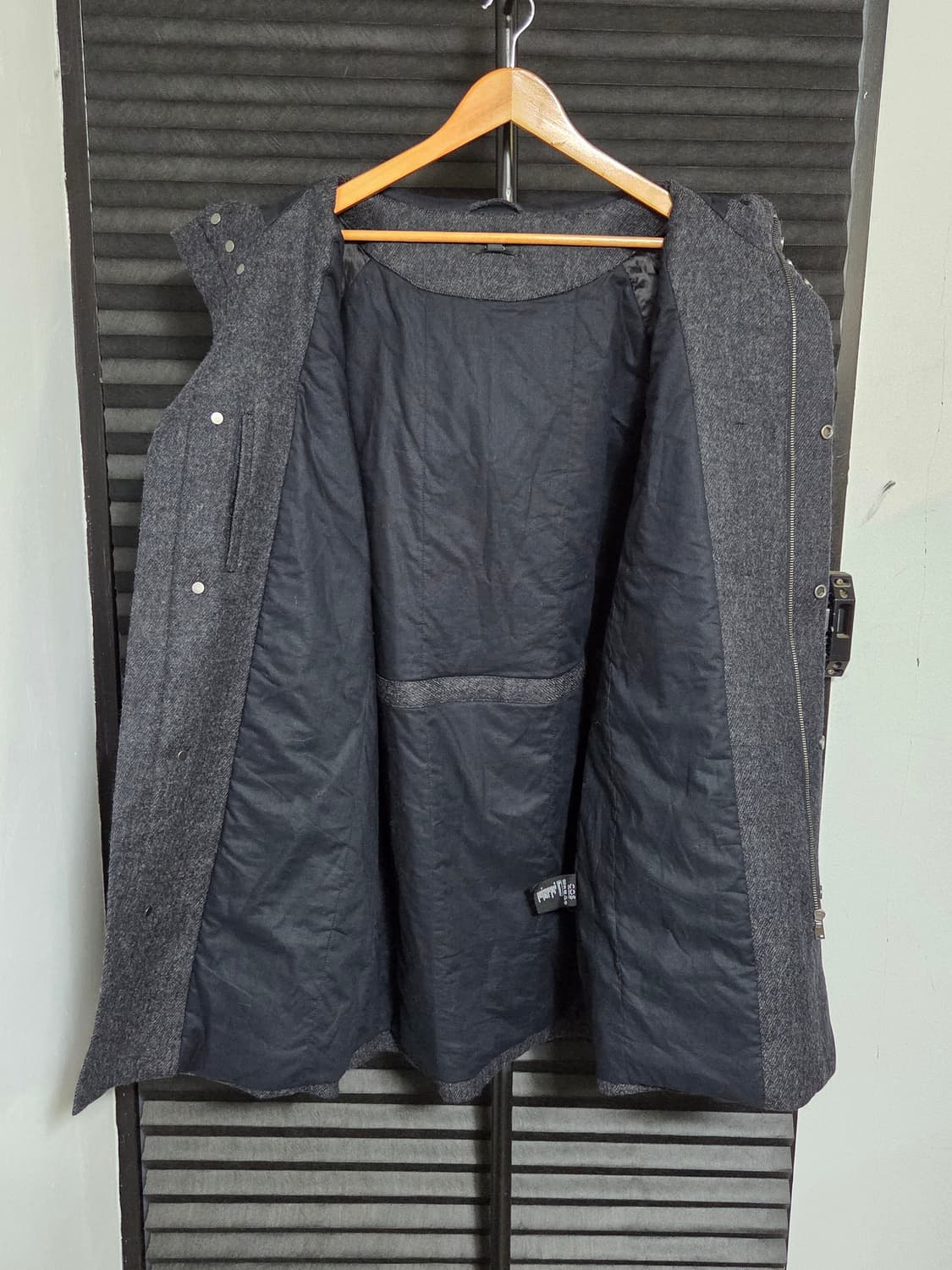 [코스] 가슴 지퍼 포켓 후드 울 패딩 코트 | 00165 상품이미지5