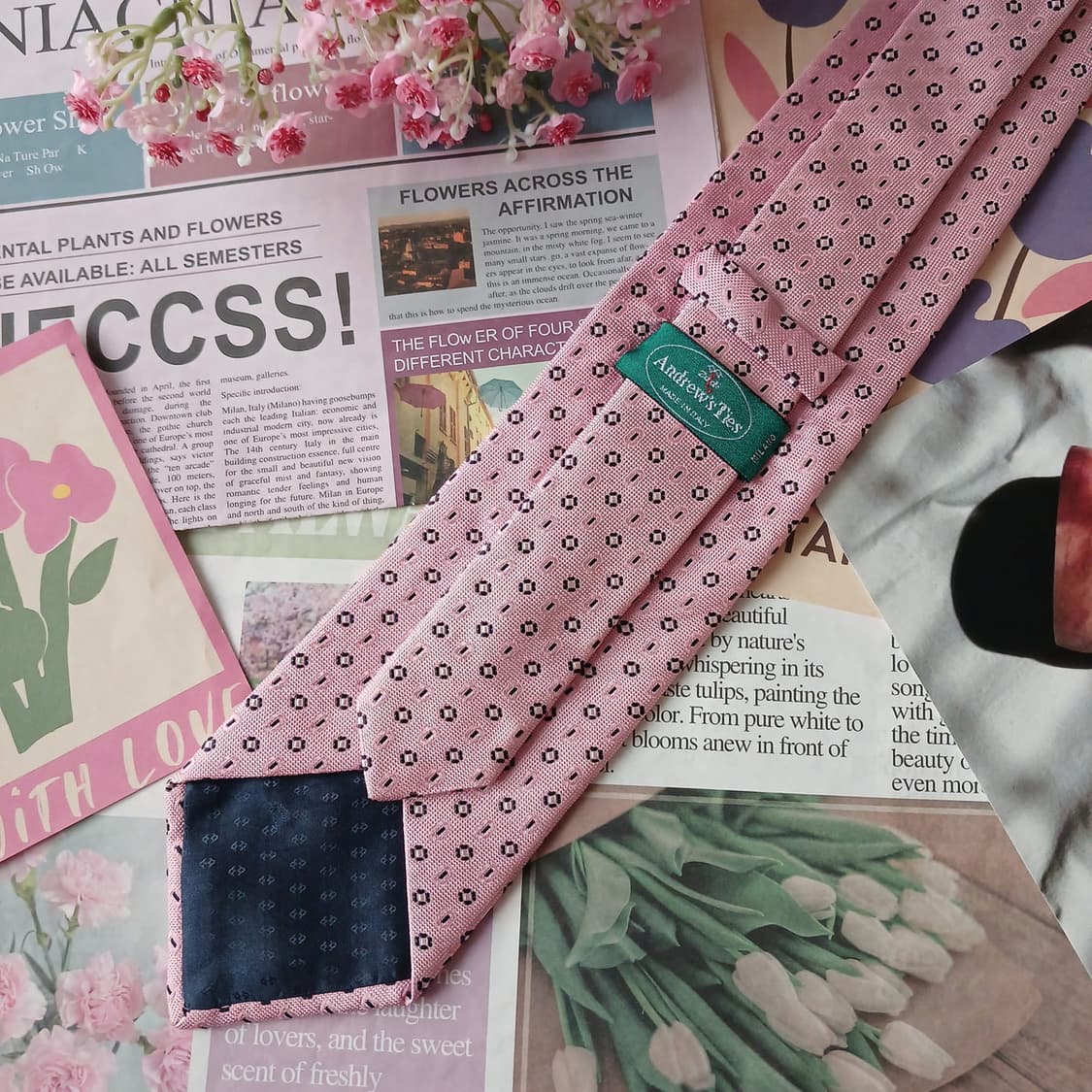 앤드류스 타이 실크 핑크 자카드 넥타이 9.1cm A+등급 A19400
 상품이미지9