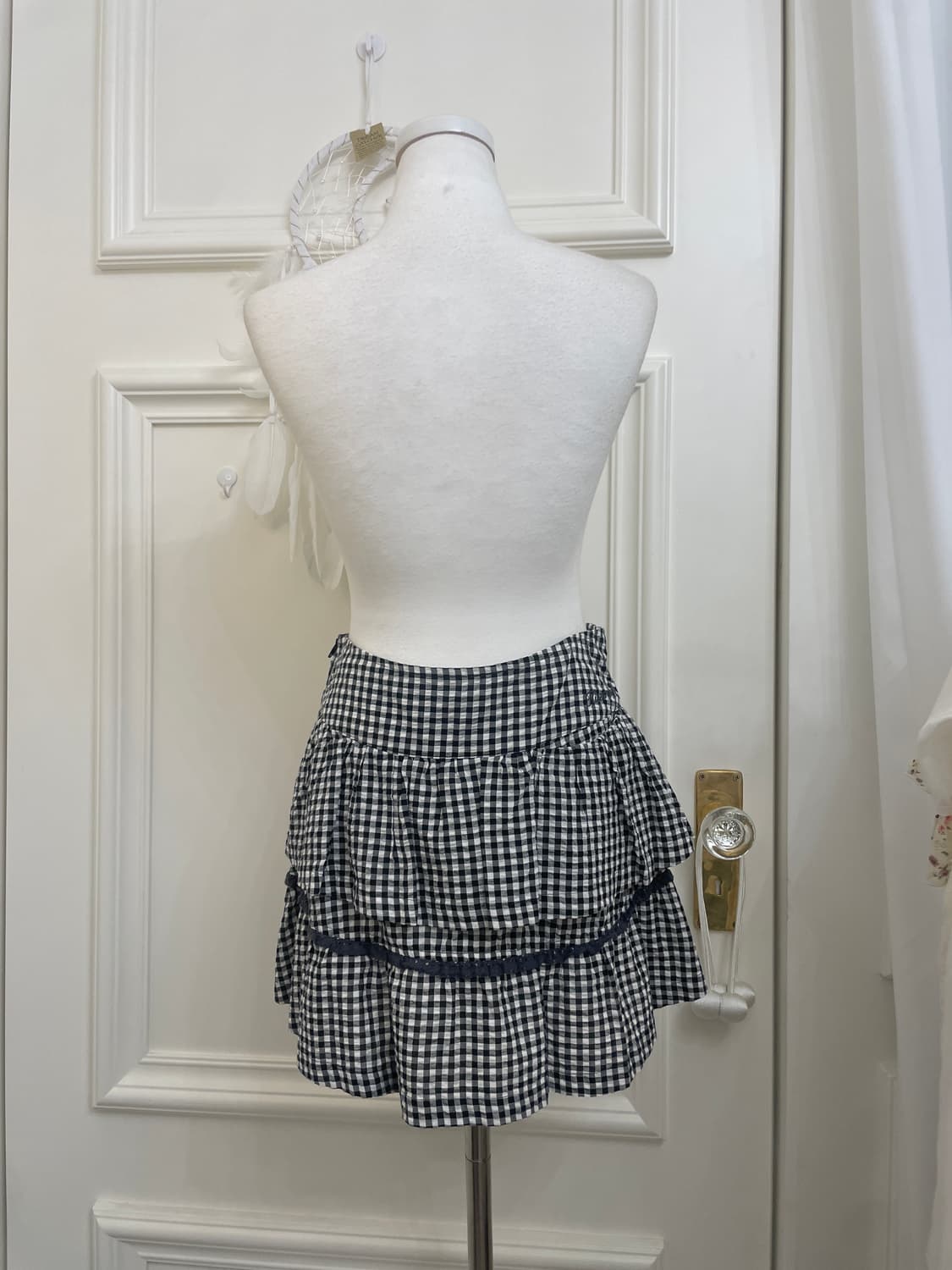 black&white check button point layered s 상품이미지3
