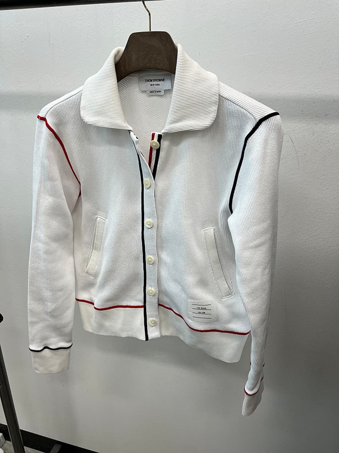 여) 톰브라운 콘트라스트 라운드카라 자켓  상품이미지1