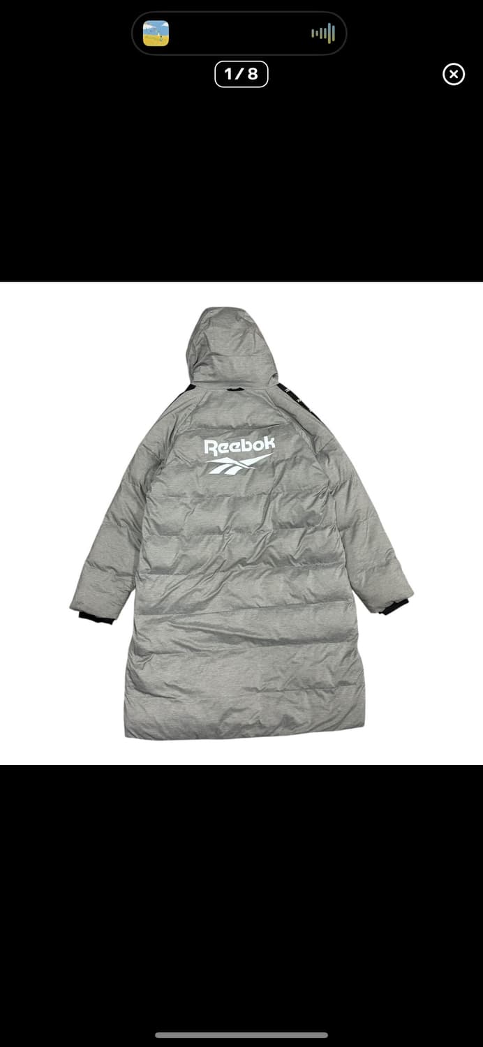  (바배) 리복 빅로고 그레이 롱 패딩 상품이미지1