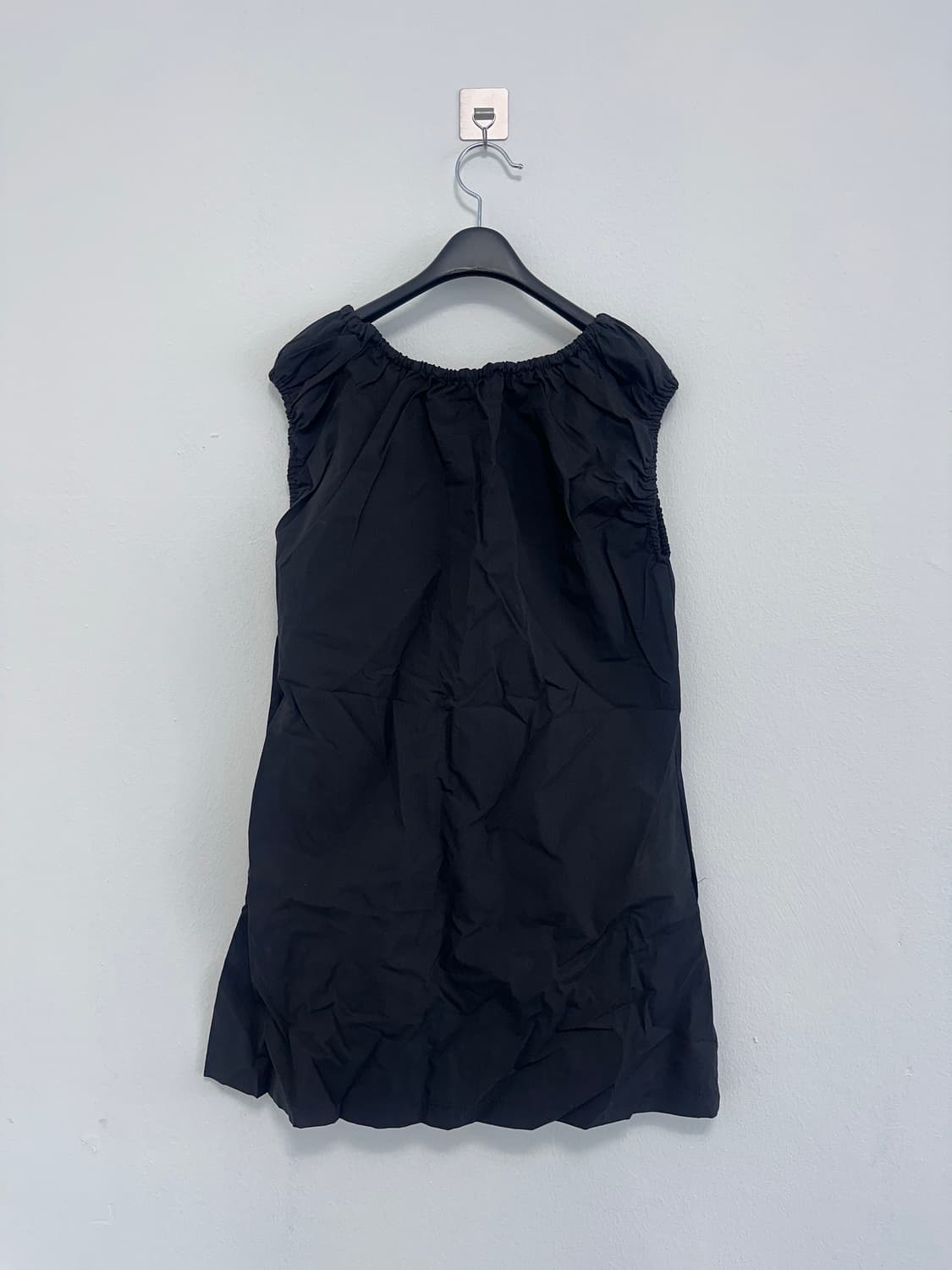 shirring black ribbon dress  상품이미지3