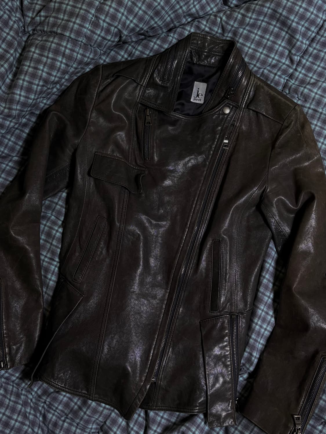CORTIS style real leather jacket 언발 가죽자켓 상품이미지1