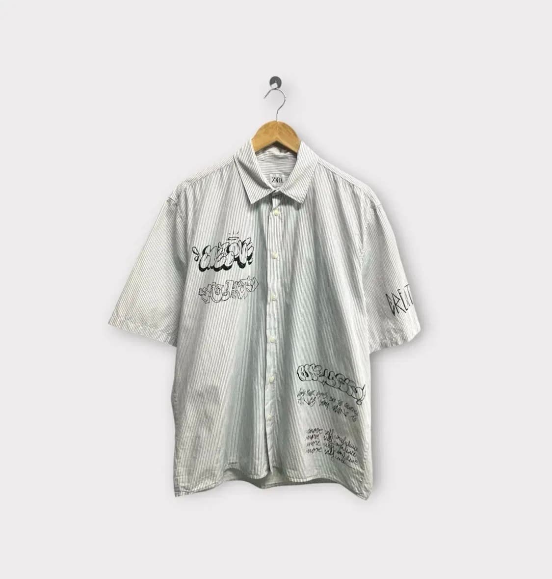 자라 ZARA 스트라이프 반팔 셔츠 S-L 상품이미지1