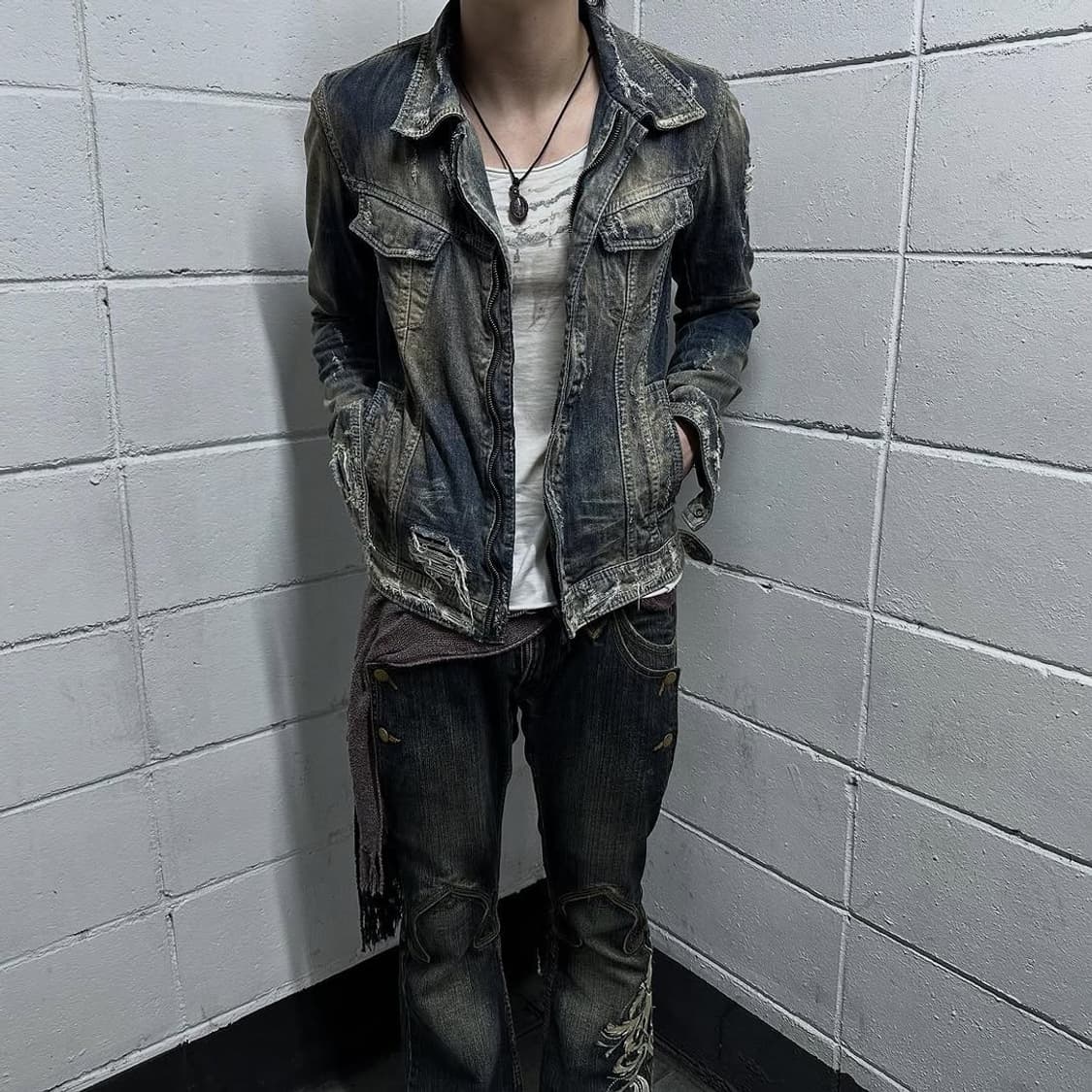 14th addiction distressed denim jacket 상품이미지1