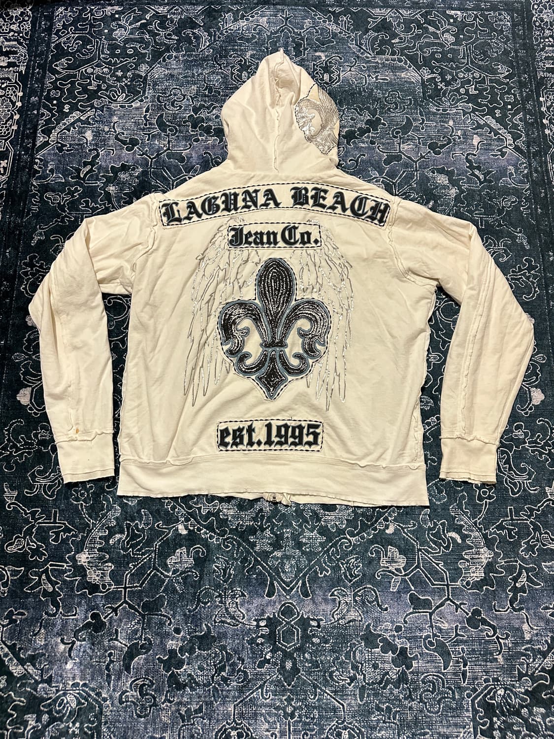 White punk rock vkei hood zip up 상품이미지2