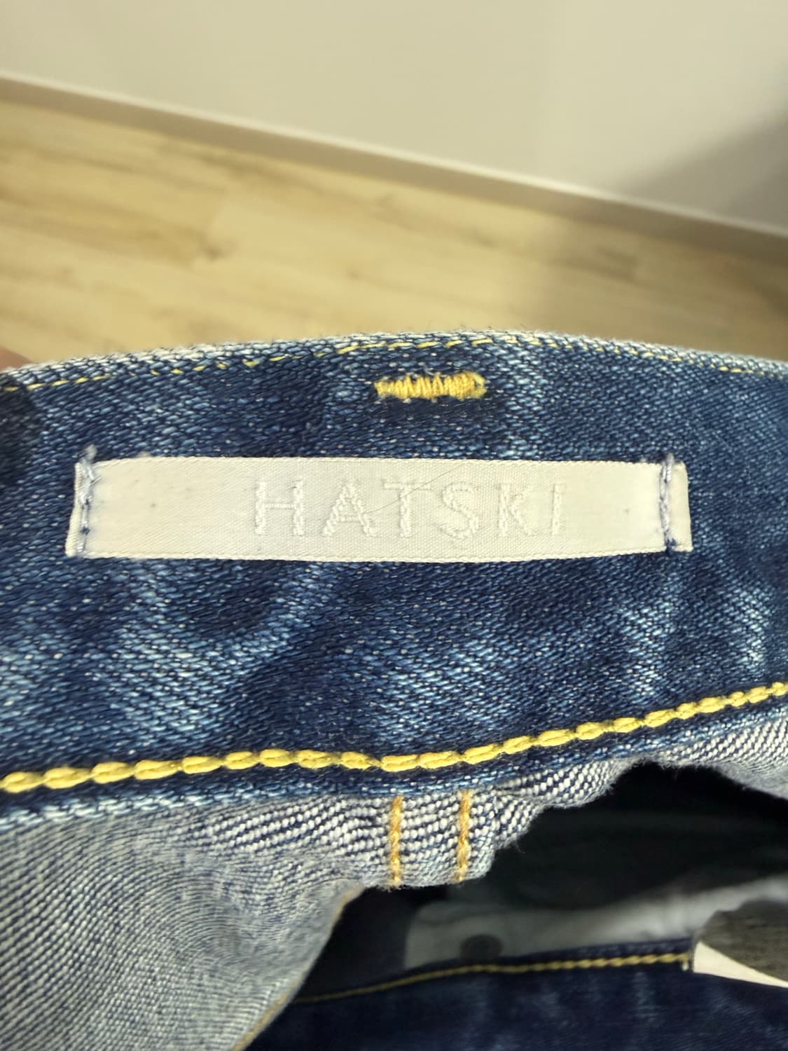 하츠키 와이드 테이퍼드 데님 유즈드 블루  4사이즈 상품이미지5