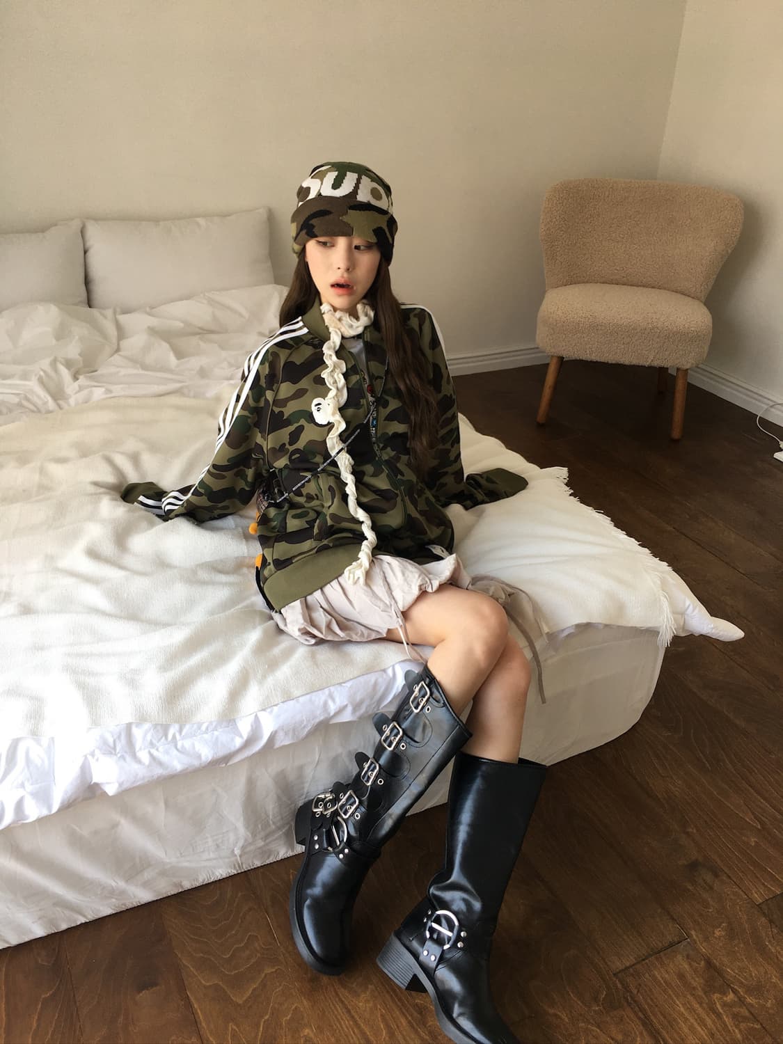 베이프 x 아디다스 녹계 카모 트랙탑 상품이미지5