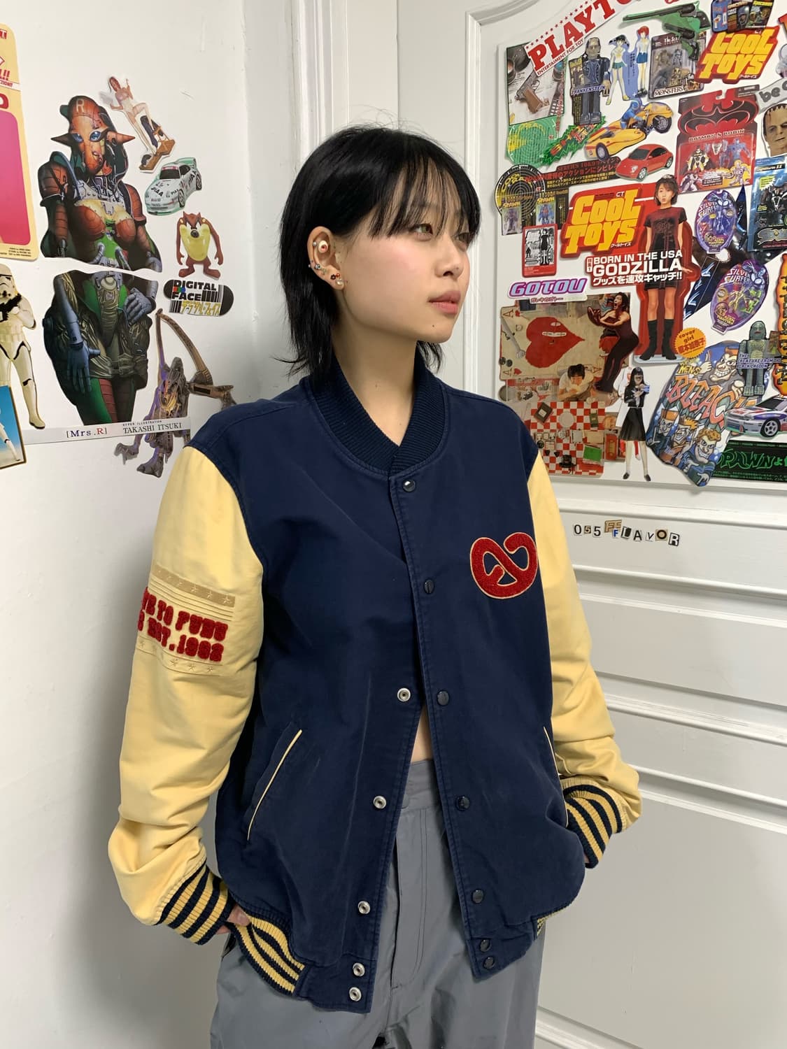 FUBU 푸부 빅로고 바시티 자켓 상품이미지5