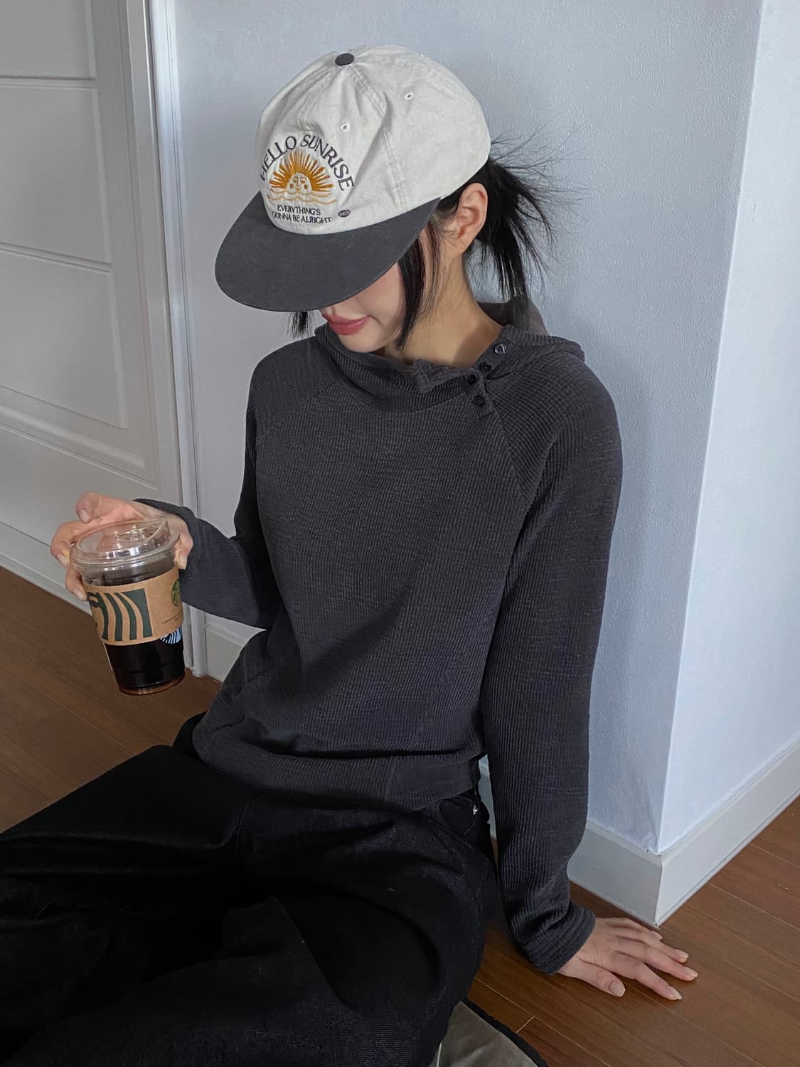 슬로 slo 골지 후드 티셔츠 상품이미지4