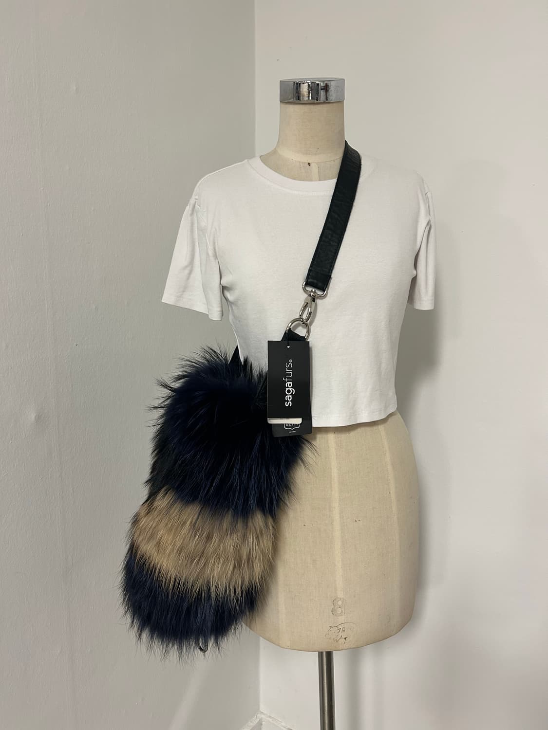 A014 데드스탁 GENA 천연 라쿤 & 폭스 퍼 빈티지 숄더백 상품이미지1