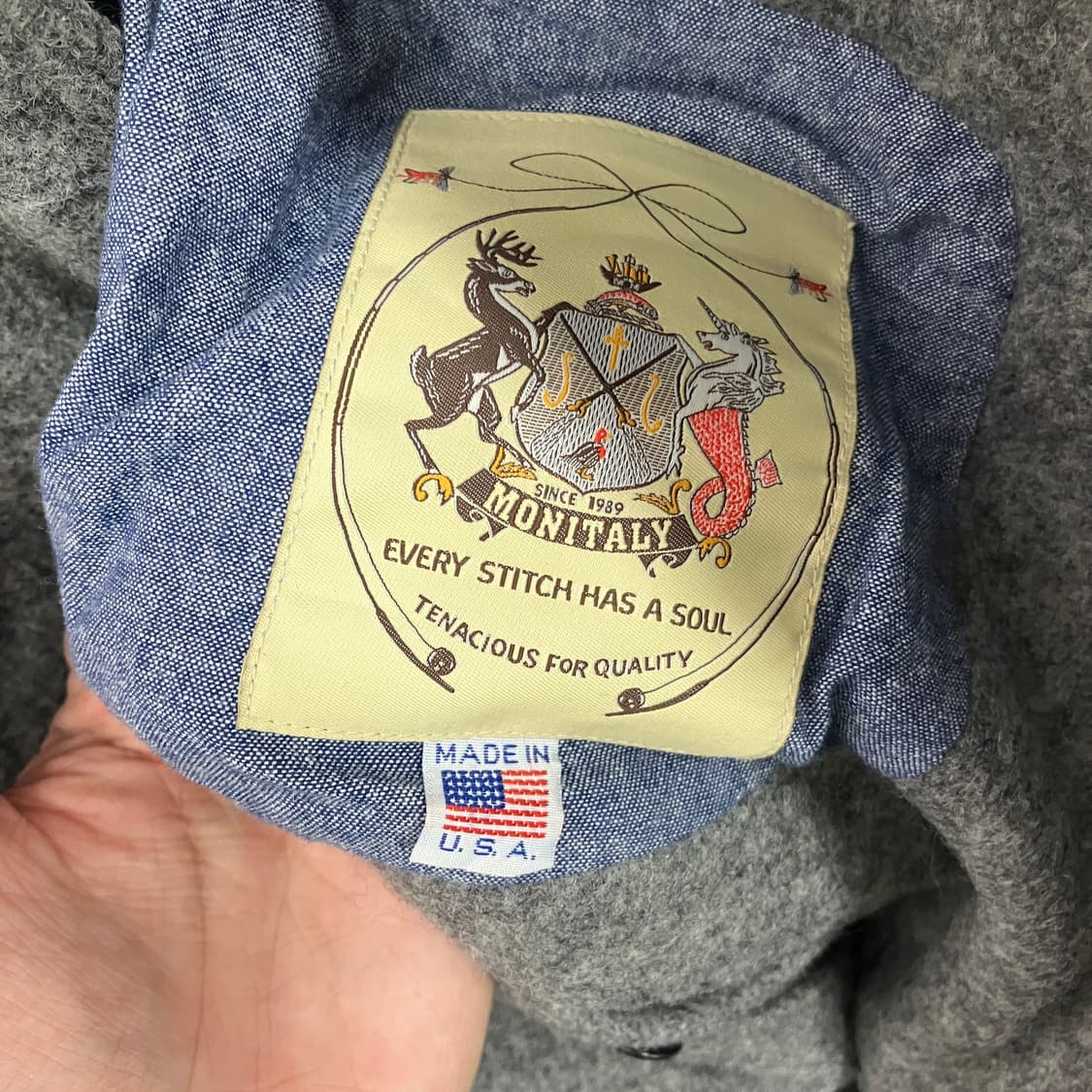 Monitaly 모니탈리 그레이 울 블레이저 자켓 상품이미지3