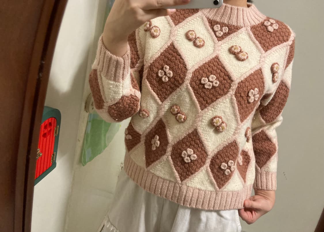 카라멜 딸기우유 니트 상품이미지3