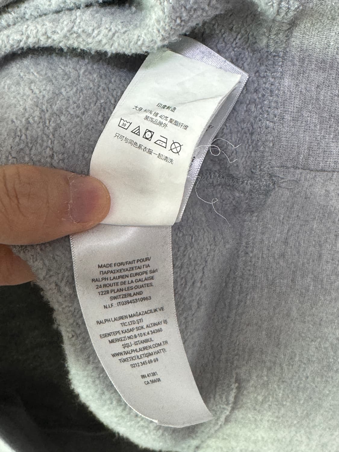 폴로 랄프로렌 기모 맨투맨 회색 L 상품이미지4