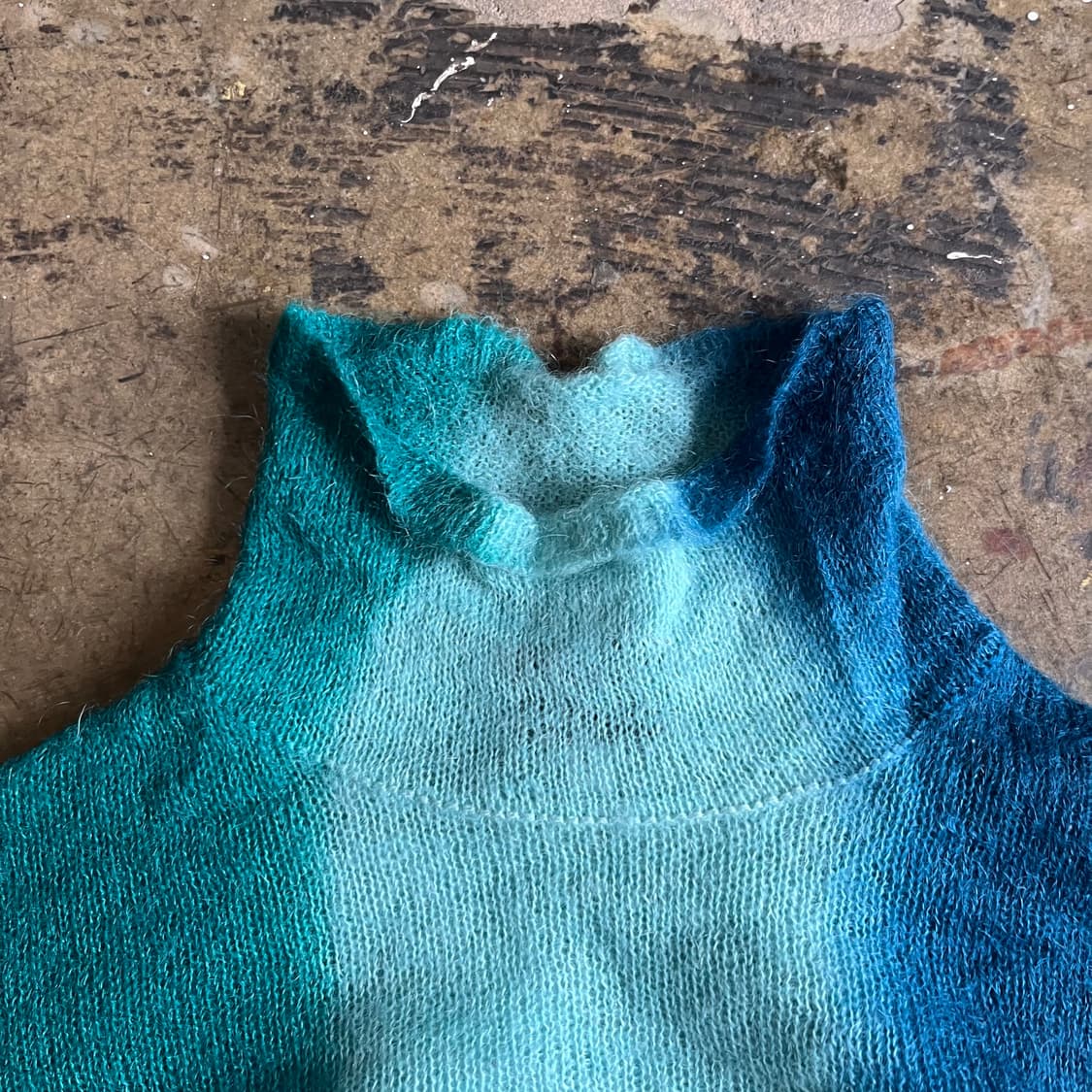 90s 베르사체 배색 모헤어 크롭 니트 상품이미지4