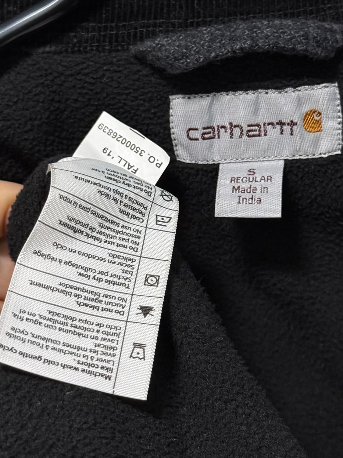 칼하트 기모 워크 자켓 차콜 다크그레이 블랙 골덴 코듀로이 카라 S 90 상품이미지8