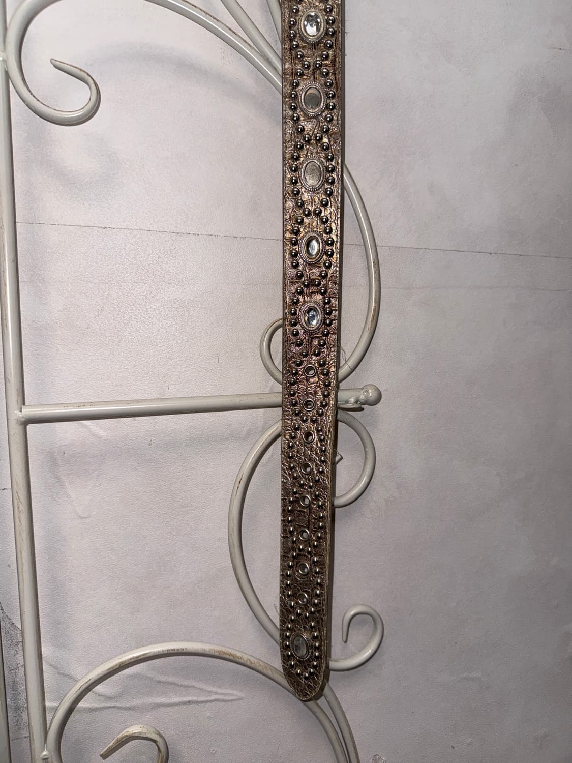White gold python gemstone stud belt 상품이미지7