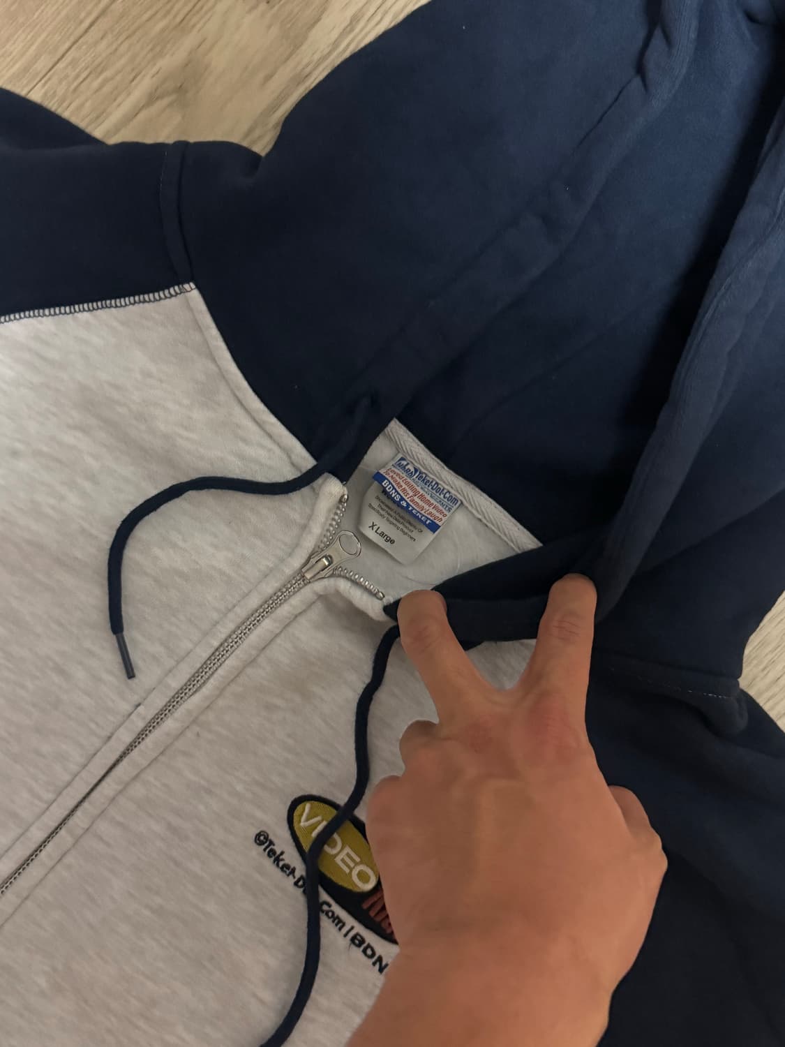 테켓 빠더너스 후드 집업 네이비 상품이미지2