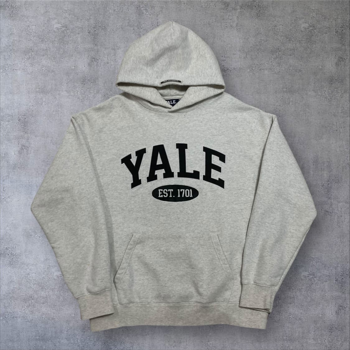 예일 스펠아웃 빅로고 그레이 후드티 상품이미지1