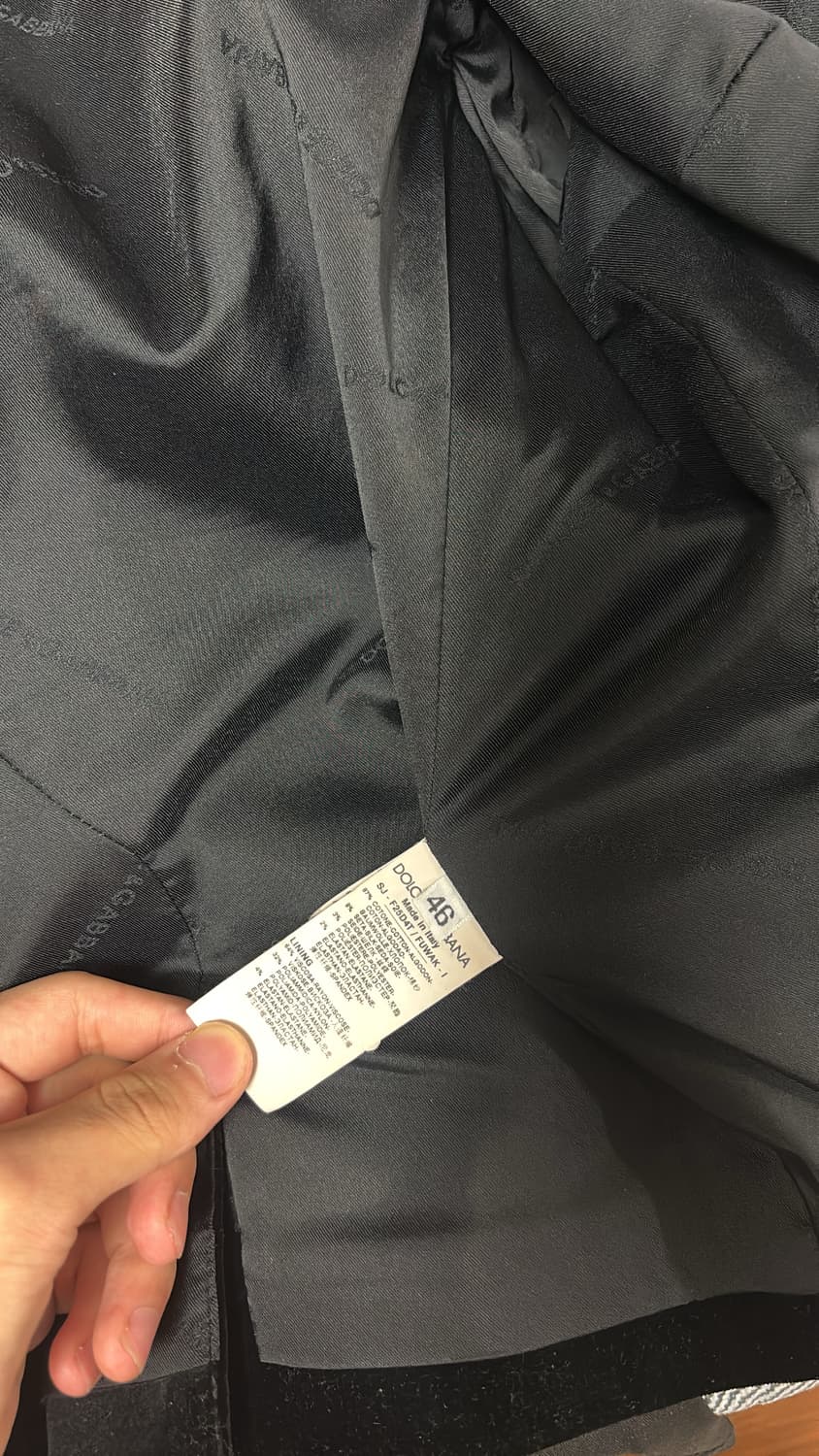 돌체앤가바나 블랙 사틴 벨벳 블레이저 46사이즈 상품이미지6