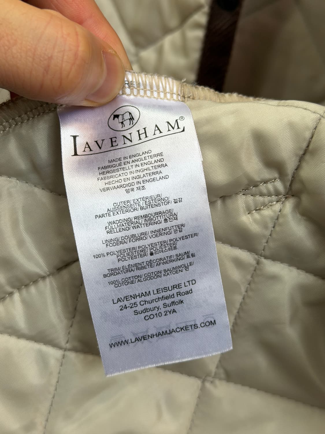 Lavenham 라벤햄 코듀로이 베이지 퀼팅 자켓 M (38) 상품이미지6