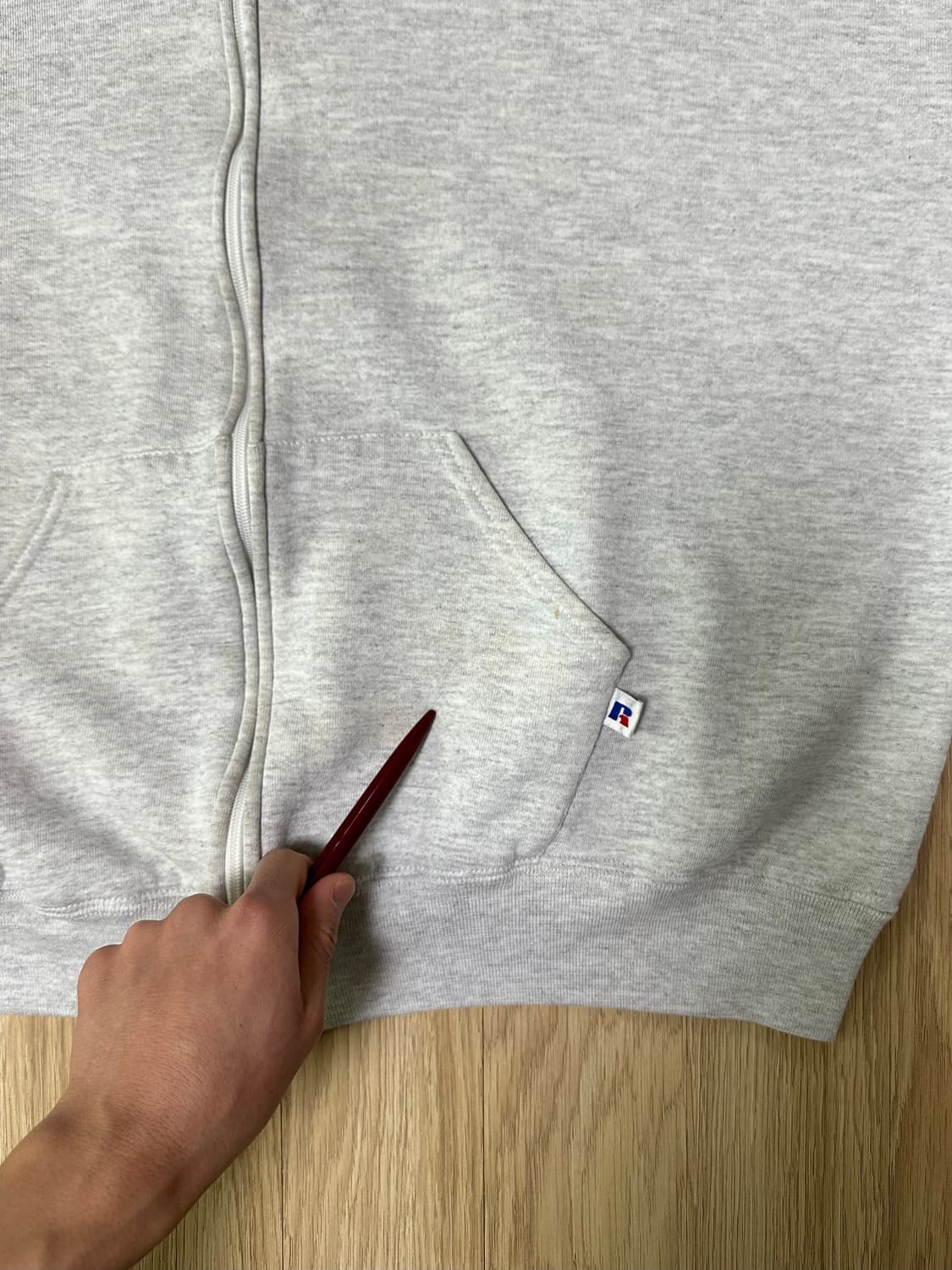 90s 빈티지 러셀 후드집업 그레이 XXL USA 상품이미지9