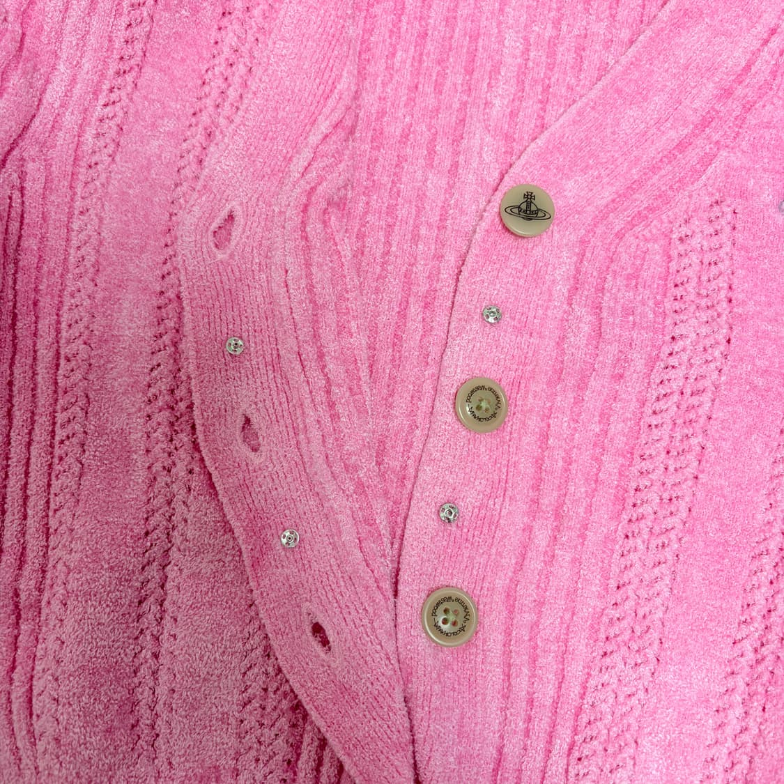 비비안웨스트우드 슬림핏 크롭 가디건-핑크 상품이미지8